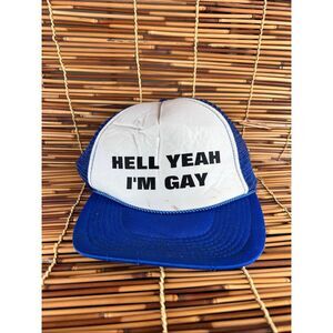 He’ll Yeah I’m Gay Vintage OTTO Mesh Truckers  Hat